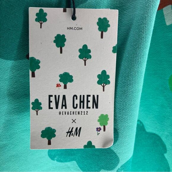 NWT H&M X EVA CHEN Tree Mushroom Print Graphic Crew Neck Sweatshirt 3/4 Years - Picture 5 of 6